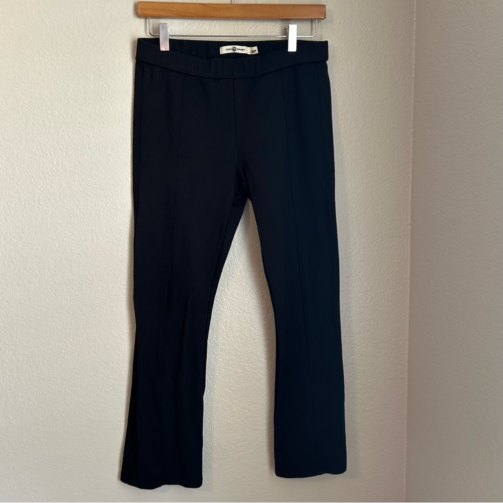 Tory Burch Sport Women’s Ponte Cropped Flare Pull On Pant in Black, Size Medium - Picture 4 of 11